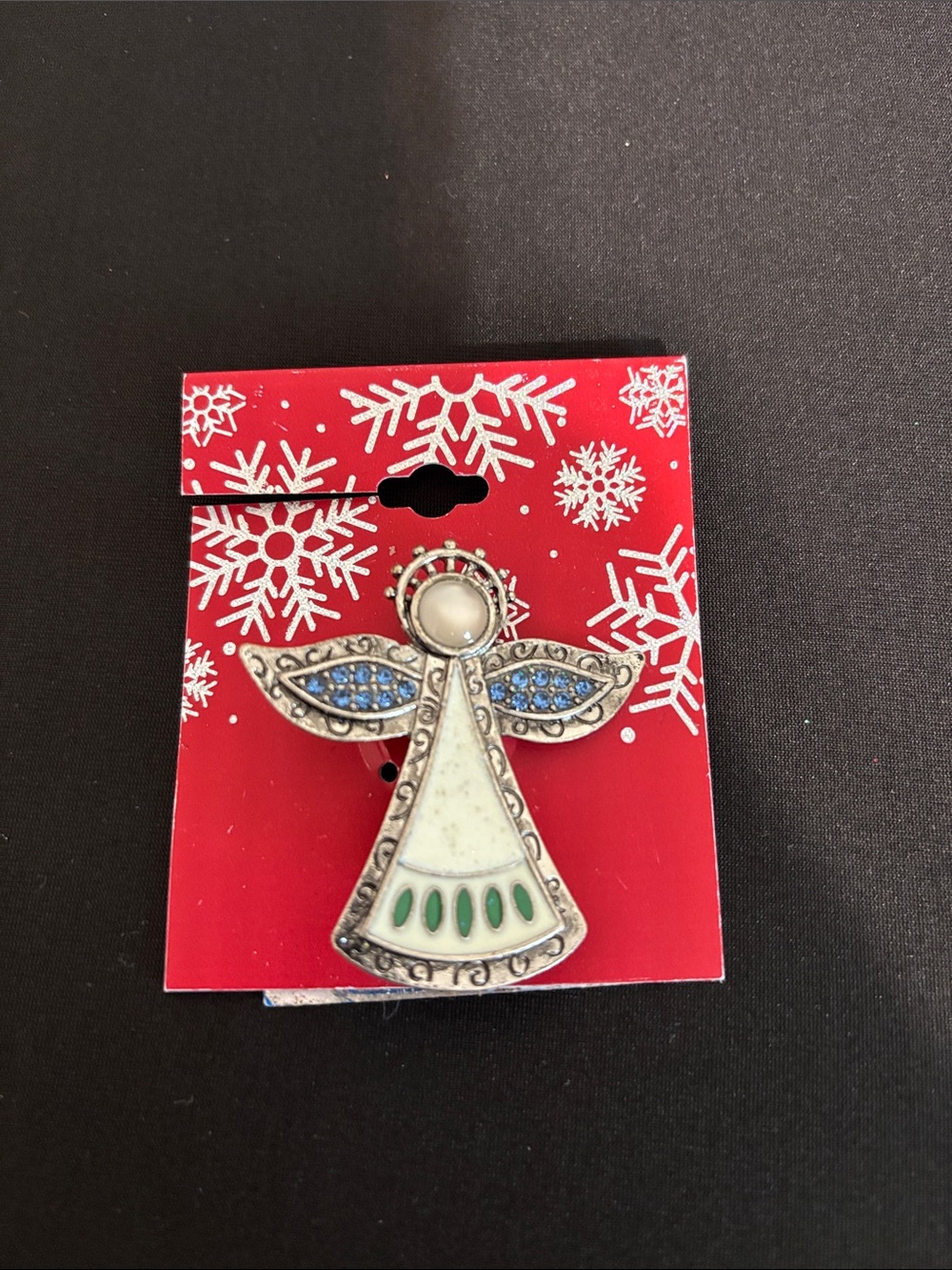 Kohl's Silver-Tone Angel Pin with White, Blue & Green Accents